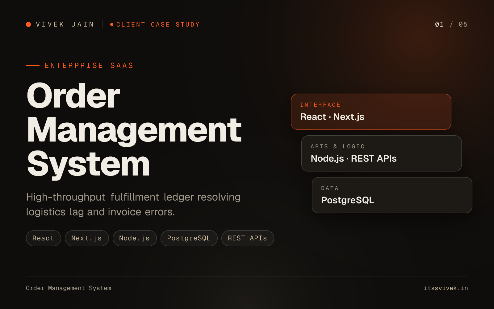 Order Management System: High-throughput fulfillment ledger resolving logistics lag and invoice errors.